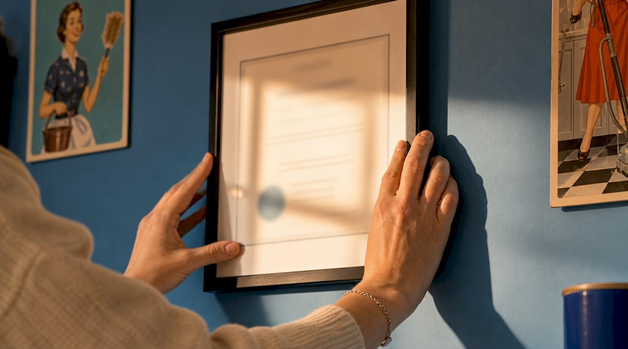Close-up of hands holding insurance certificate