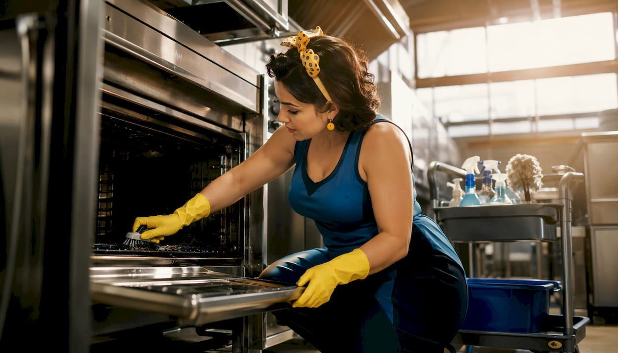 Cleaner deep cleaning rental kitchen oven