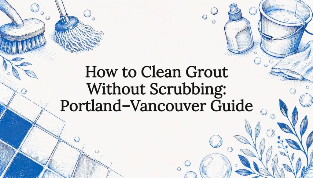 Decorative grout cleaning title card illustration