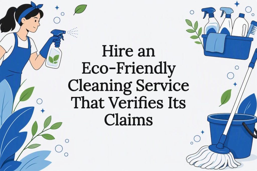 Decorative title card illustration with eco cleaning theme