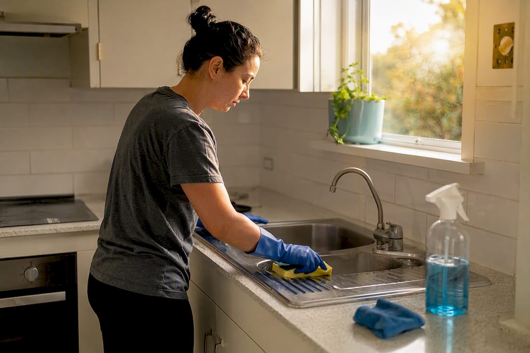 Professional cleaning kitchen sink