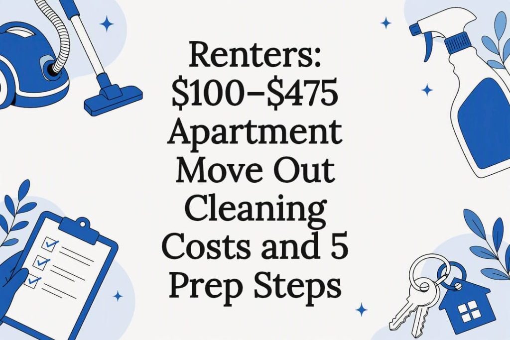 Decorative move-out cleaning title card illustration