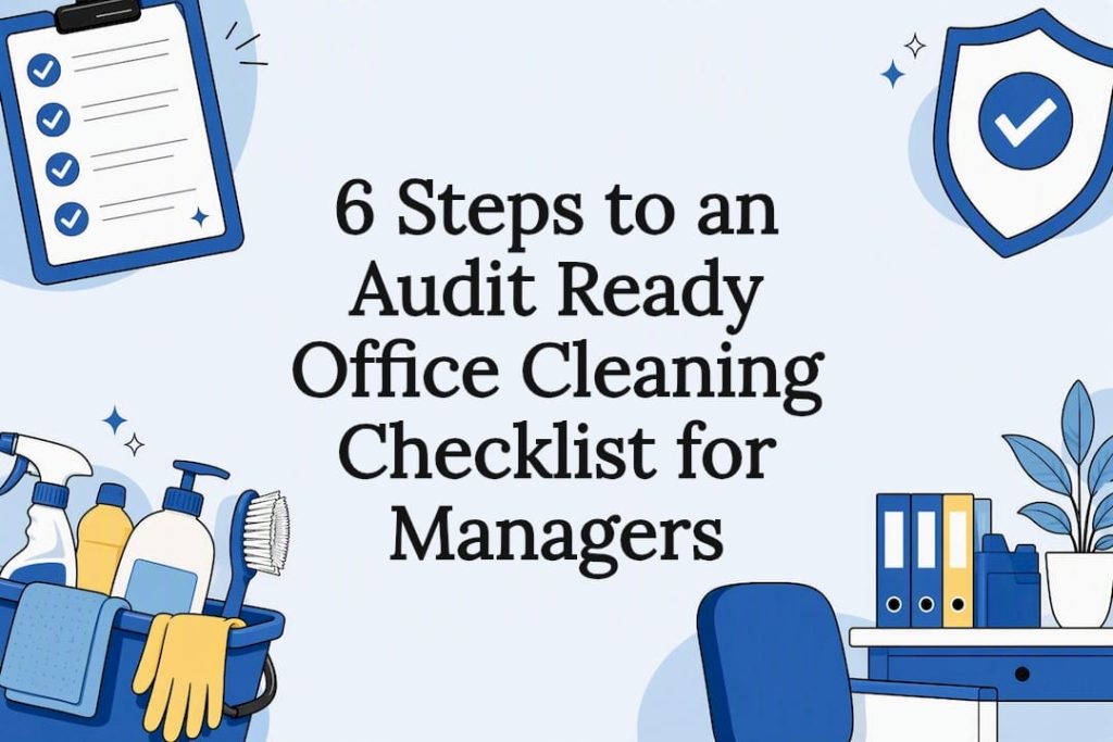 Decorative office cleaning checklist title card
