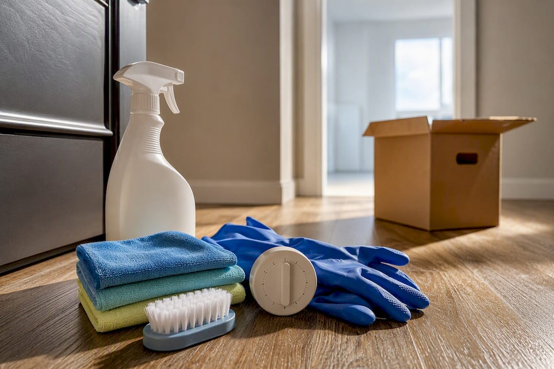 DIY cleaning supplies in vacant rental