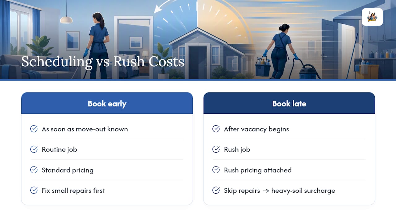 Routine versus rush cleaning scheduling paths