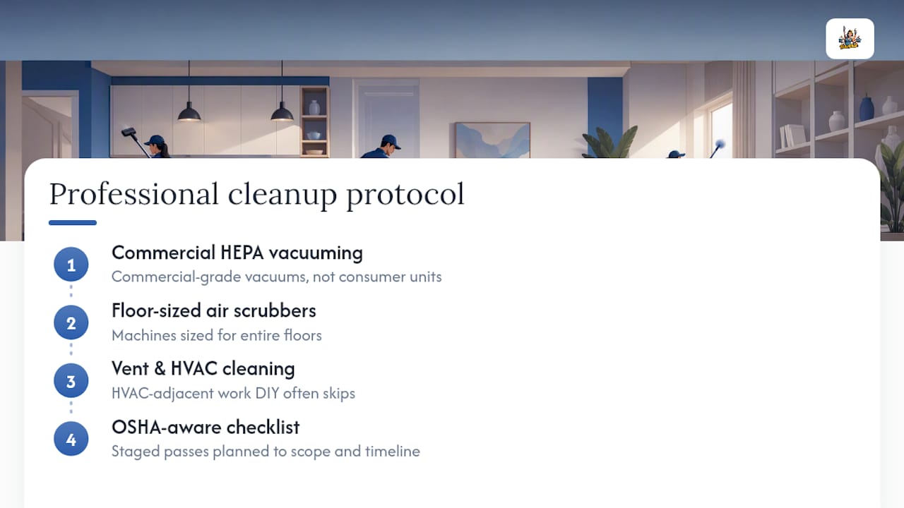 Professional post-renovation cleanup protocol