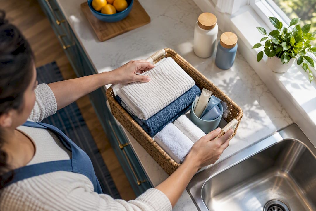 Cleaner staging linens and rental supplies
