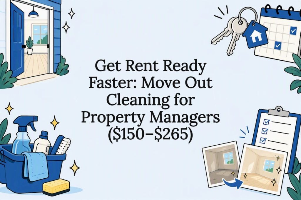 Move-out cleaning title card illustration