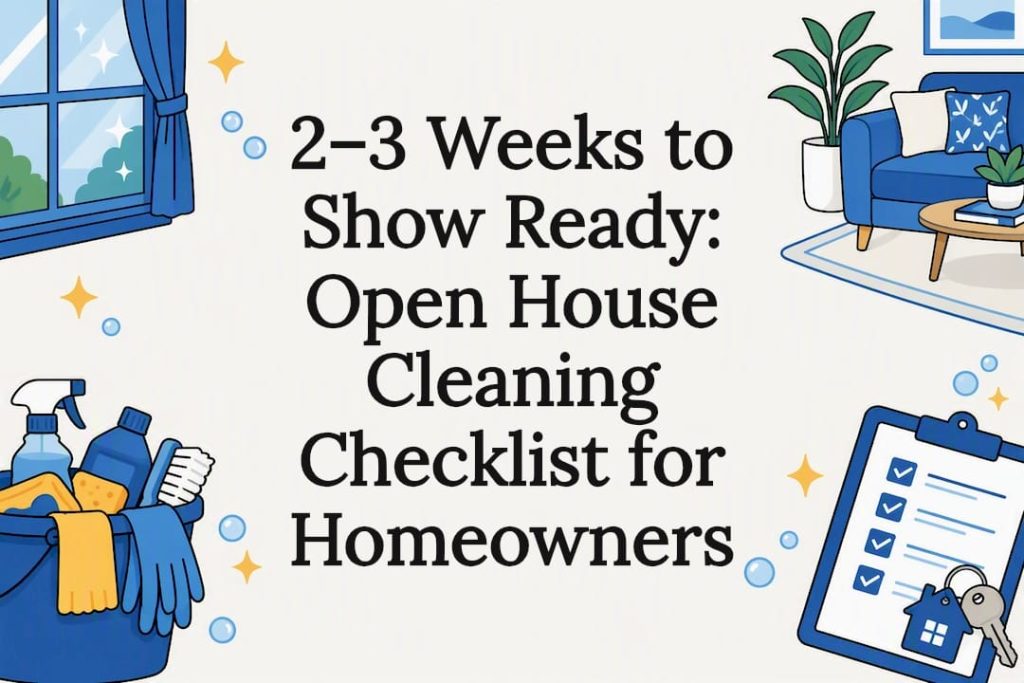 Open house cleaning checklist title card