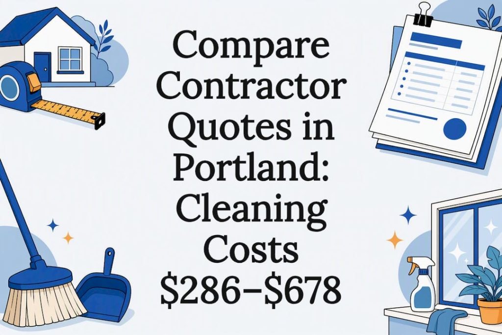 Flat illustration of Portland cleanup quote comparison