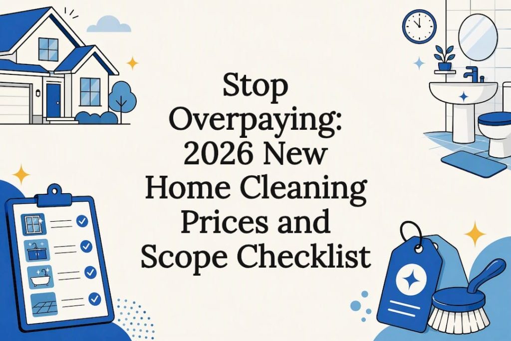 Home cleaning prices and scope checklist title card