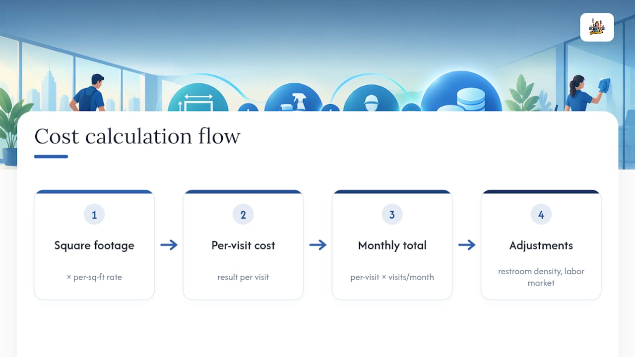 Office cleaning cost calculation flow