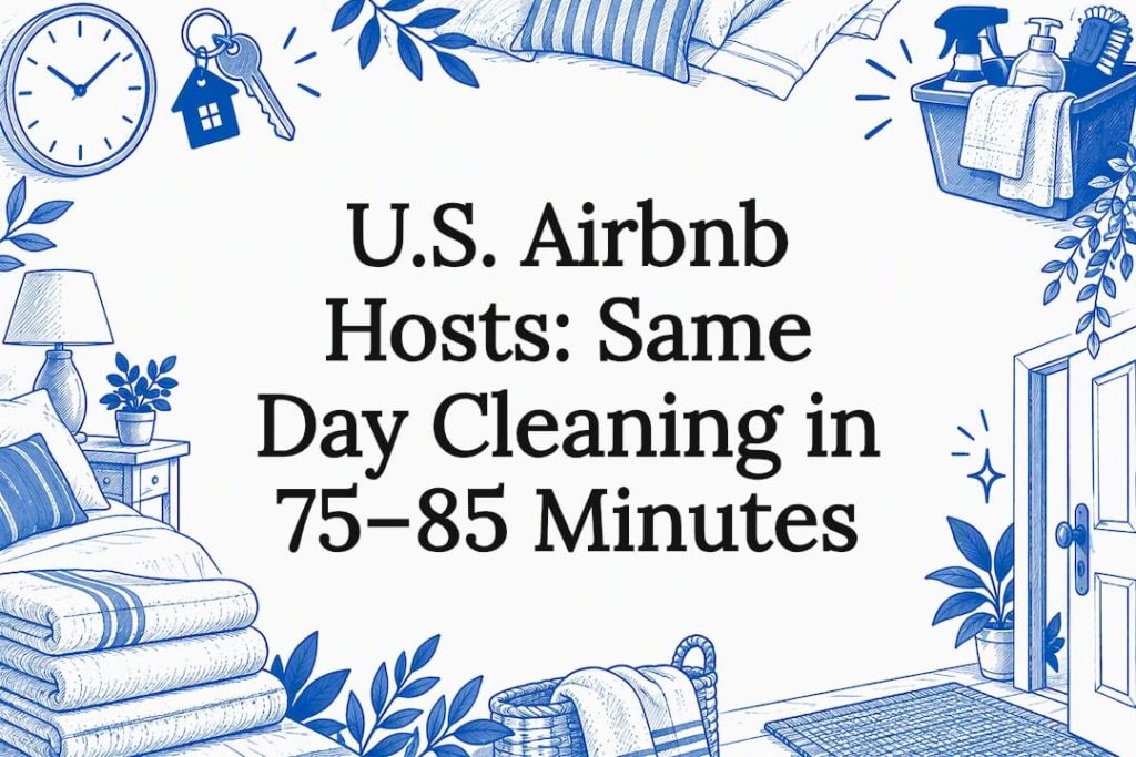 Decorative Airbnb cleaning title card illustration
