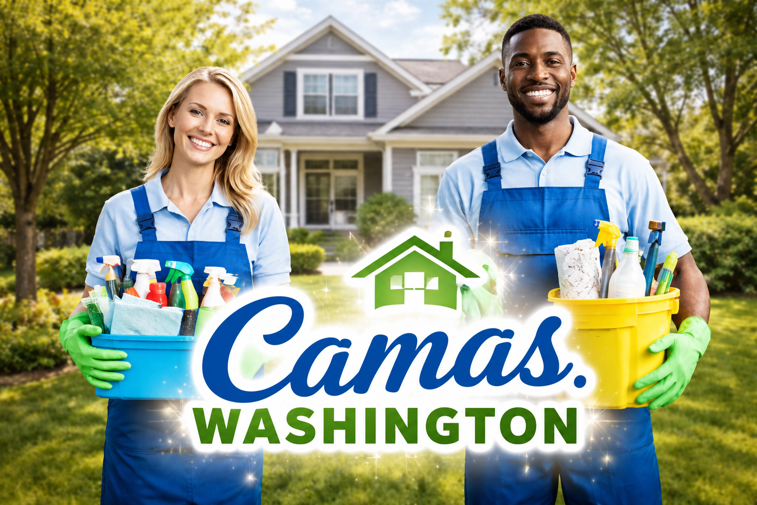 professional house cleaning team arriving at Camas WA home for scheduled maid service