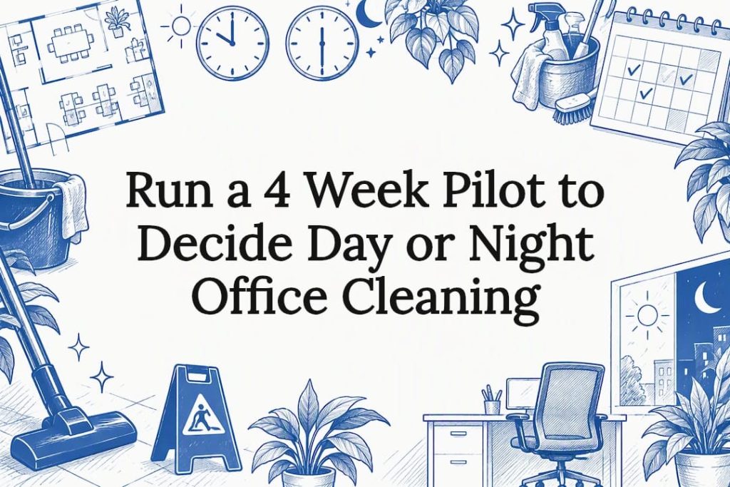 Decorative day versus night cleaning title card