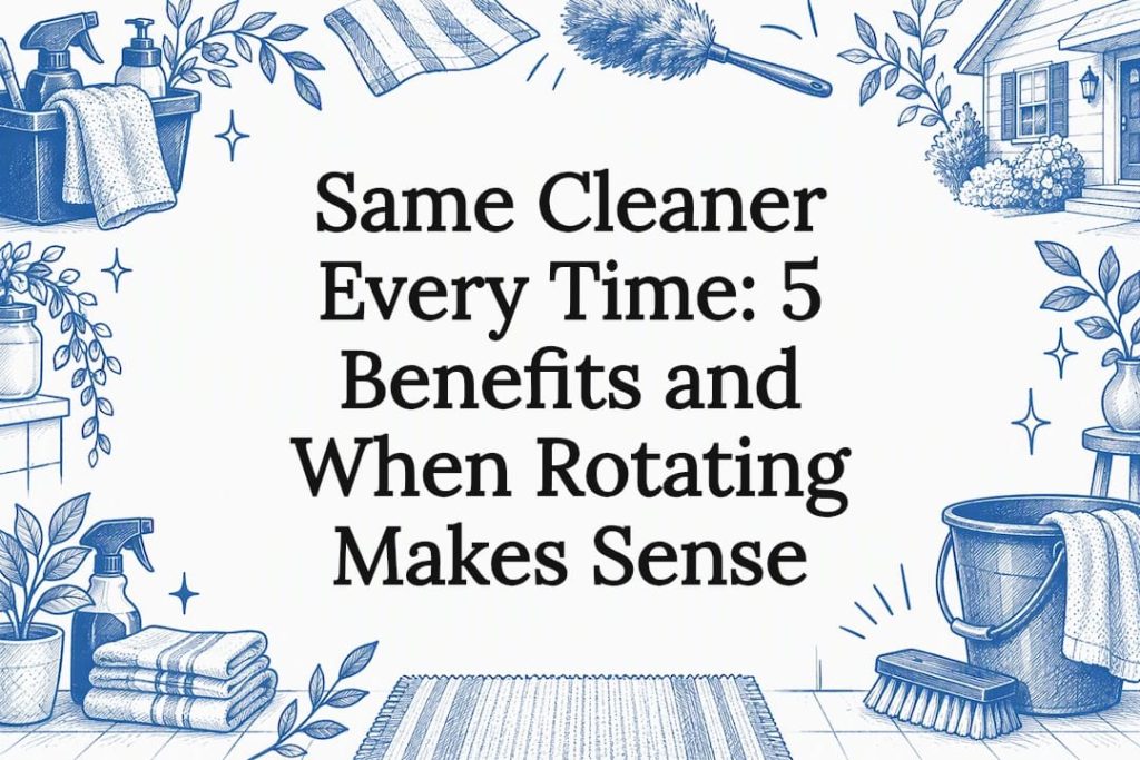 Retro cleaning-tool sketches frame title area