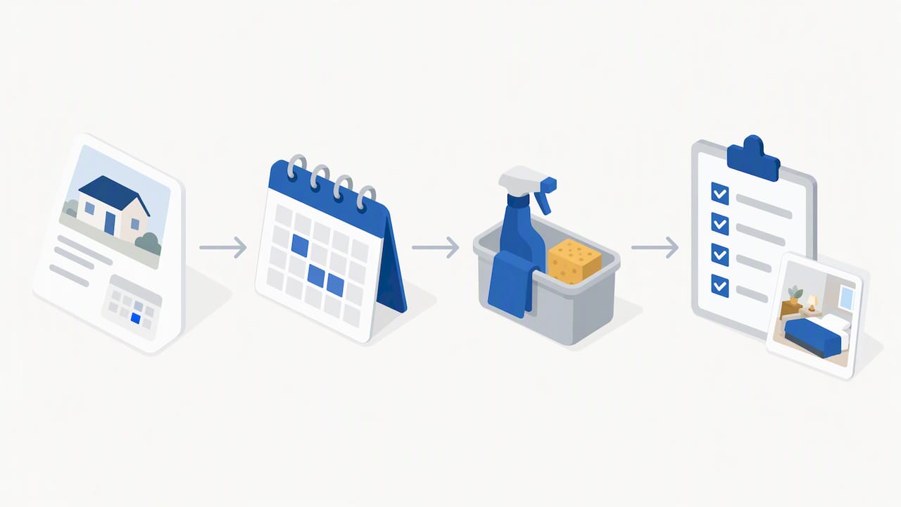 Rental scheduling and turnover checklist workflow