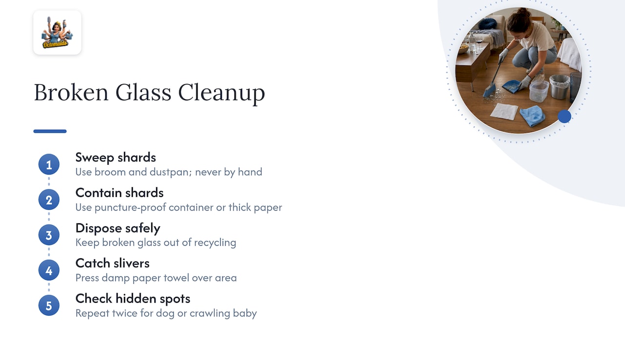Handle broken glass the right way — overview diagram