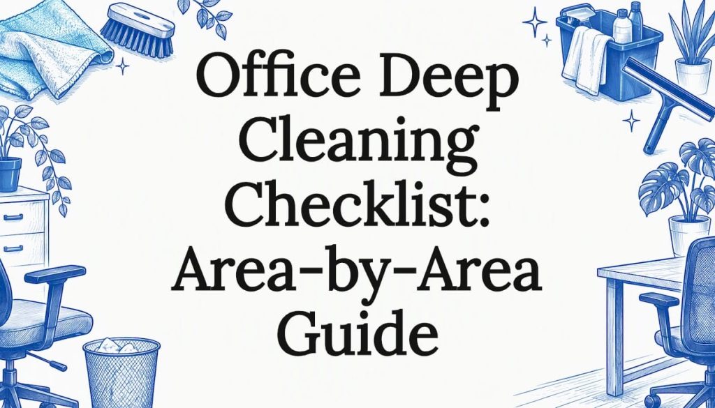 Sketches of office cleaning tools